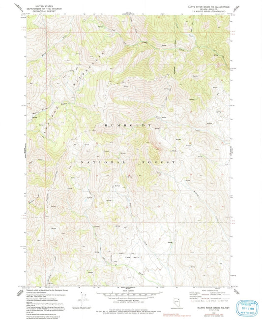 1968 Marys River Basin, NV - Nevada - USGS Topographic Map