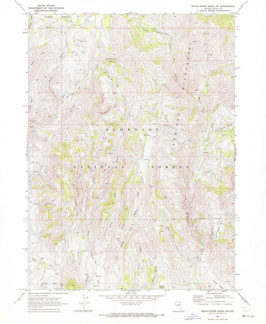 1968 Marys River Basin, NV - Nevada - USGS Topographic Map v2