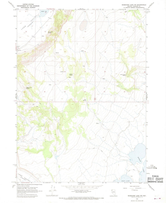1966 Massacre Lake, NV - Nevada - USGS Topographic Map