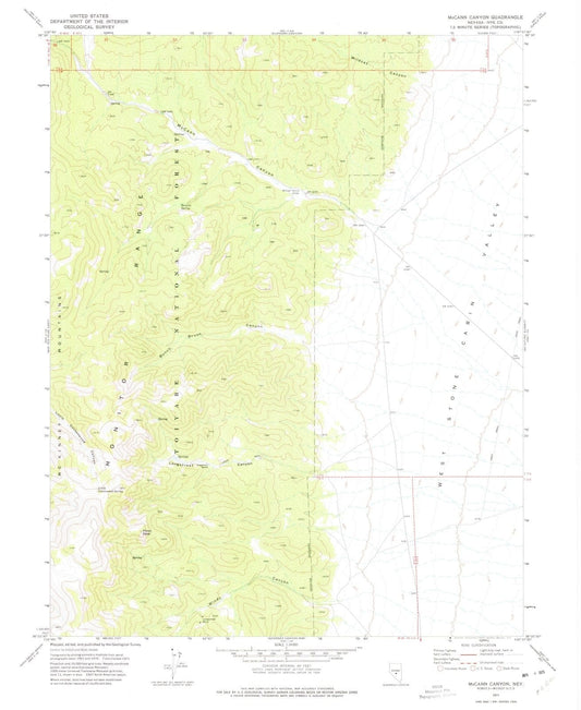 1971 McCann Canyon, NV - Nevada - USGS Topographic Map