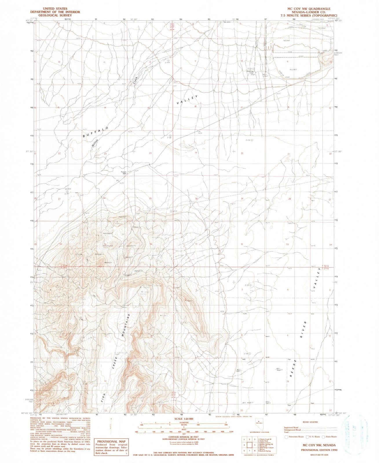 1990 McCoy, NV - Nevada - USGS Topographic Map v2