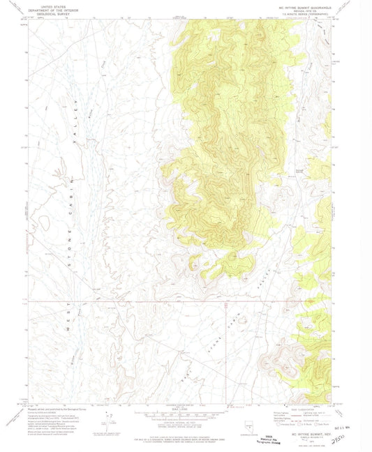 1971 McIntyre Summit, NV - Nevada - USGS Topographic Map