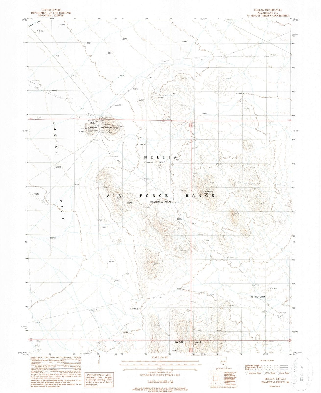 1988 Mellan, NV - Nevada - USGS Topographic Map