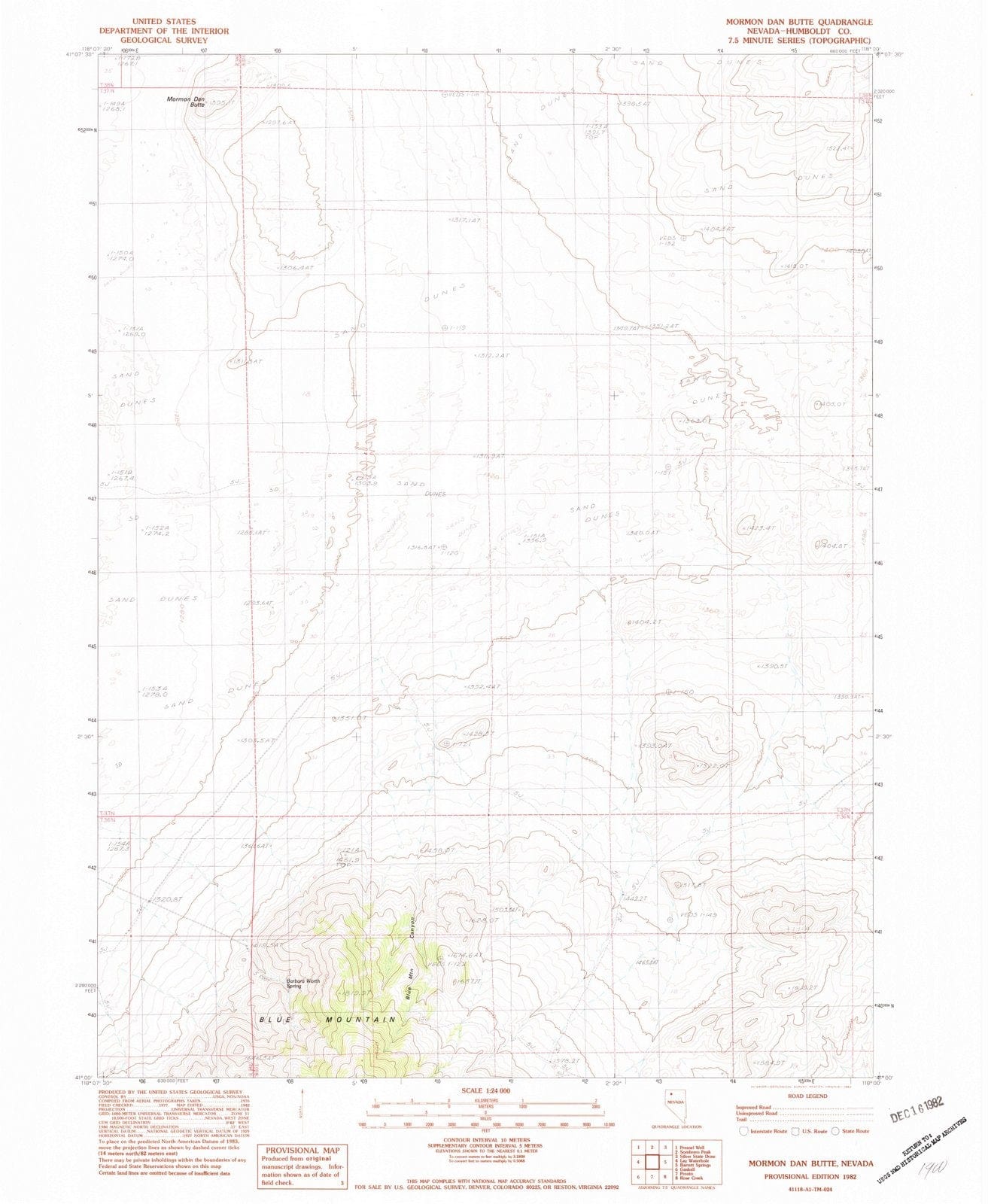 1982 Mormon Dan Butte, NV - Nevada - USGS Topographic Map