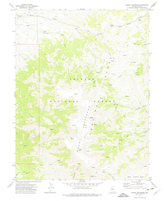 1971 Mount Jefferson, NV - Nevada - USGS Topographic Map