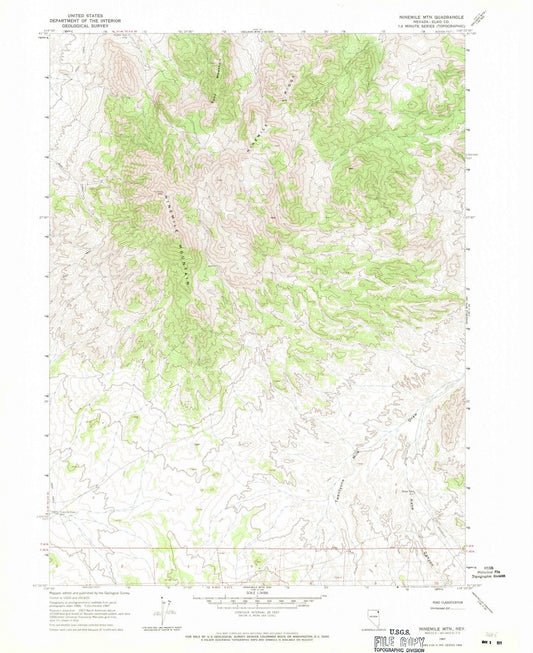 1967 Ninemile MTN, NV - Nevada - USGS Topographic Map v3