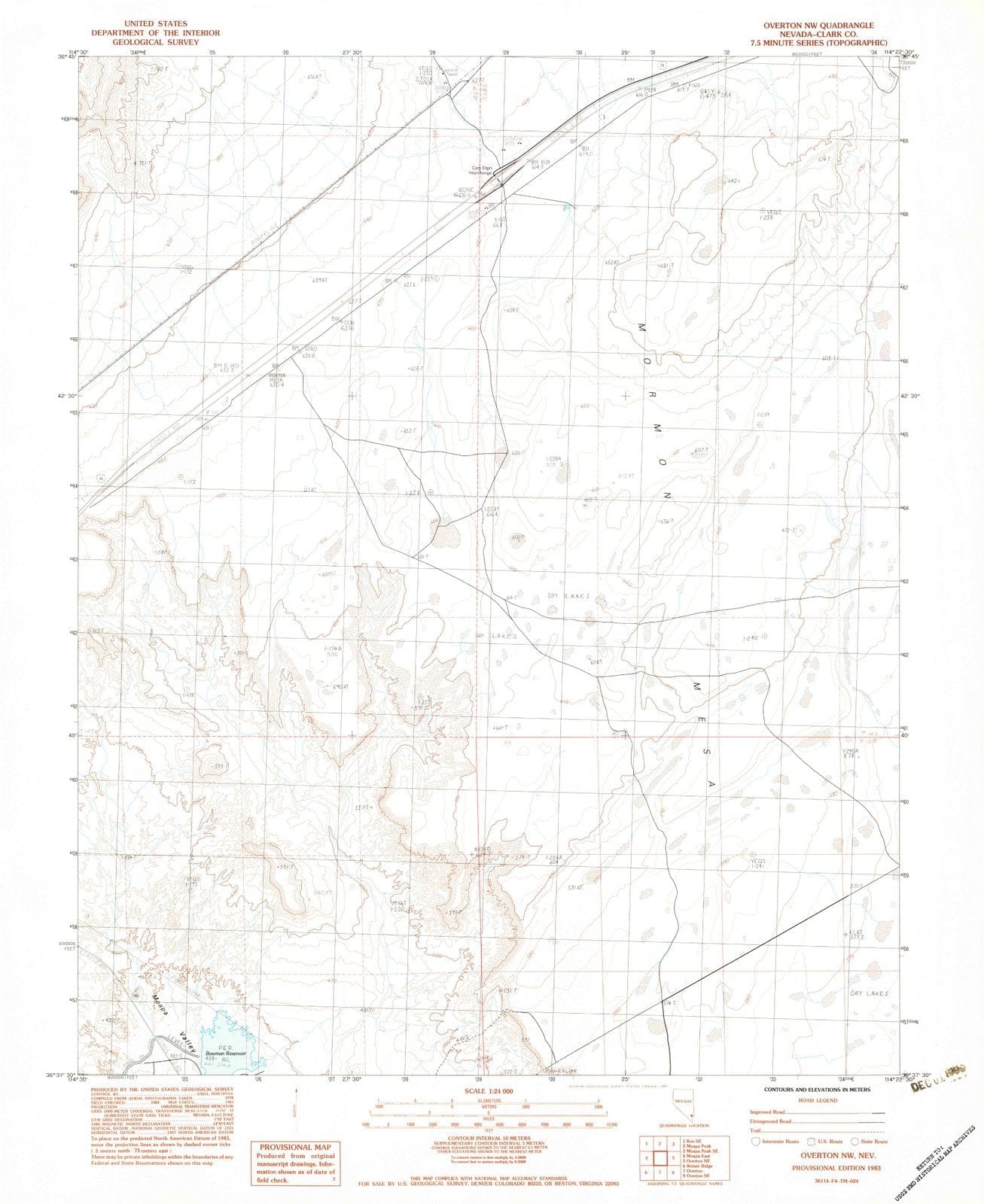 1983 Overton, NV - Nevada - USGS Topographic Map v2