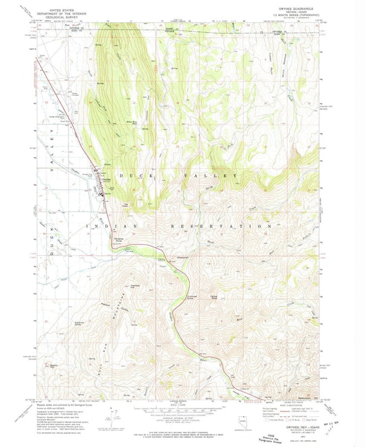 1971 Owyhee, NV - Nevada - USGS Topographic Map