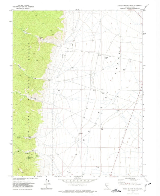 1971 Pablo Canyon Ranch, NV - Nevada - USGS Topographic Map