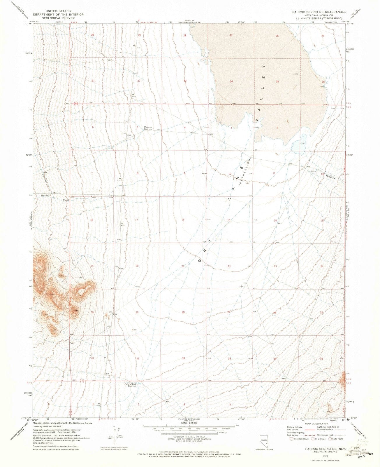 1970 Pahroc Spring, NV - Nevada - USGS Topographic Map