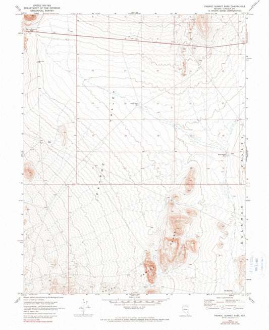 1970 Pahroc Summit Pass, NV - Nevada - USGS Topographic Map