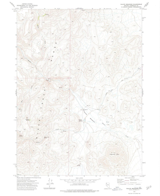 1972 Paiute Meadows, NV - Nevada - USGS Topographic Map