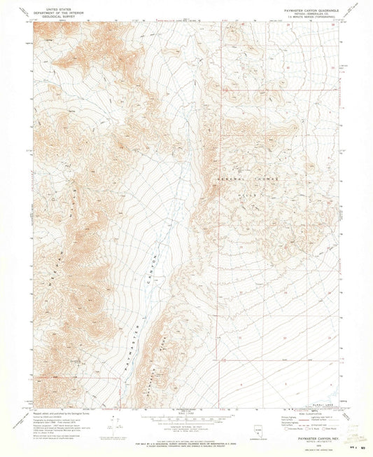 1970 Paymaster Canyon, NV - Nevada - USGS Topographic Map