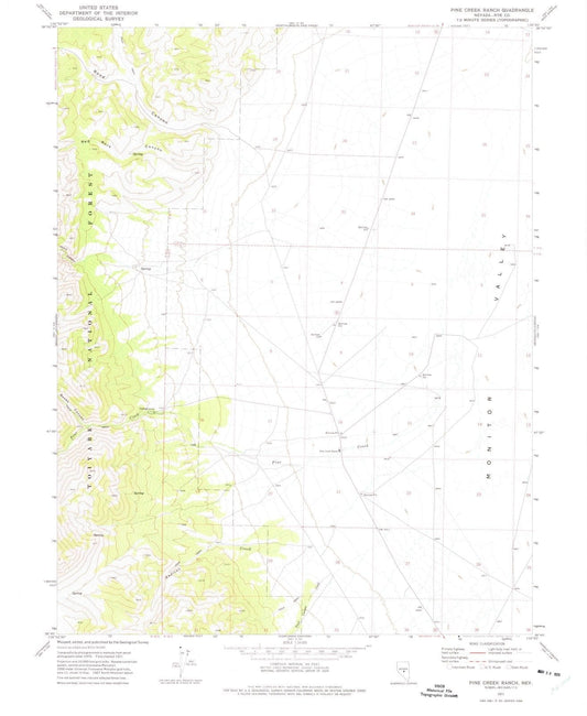 1971 Pine Creek Ranch, NV - Nevada - USGS Topographic Map