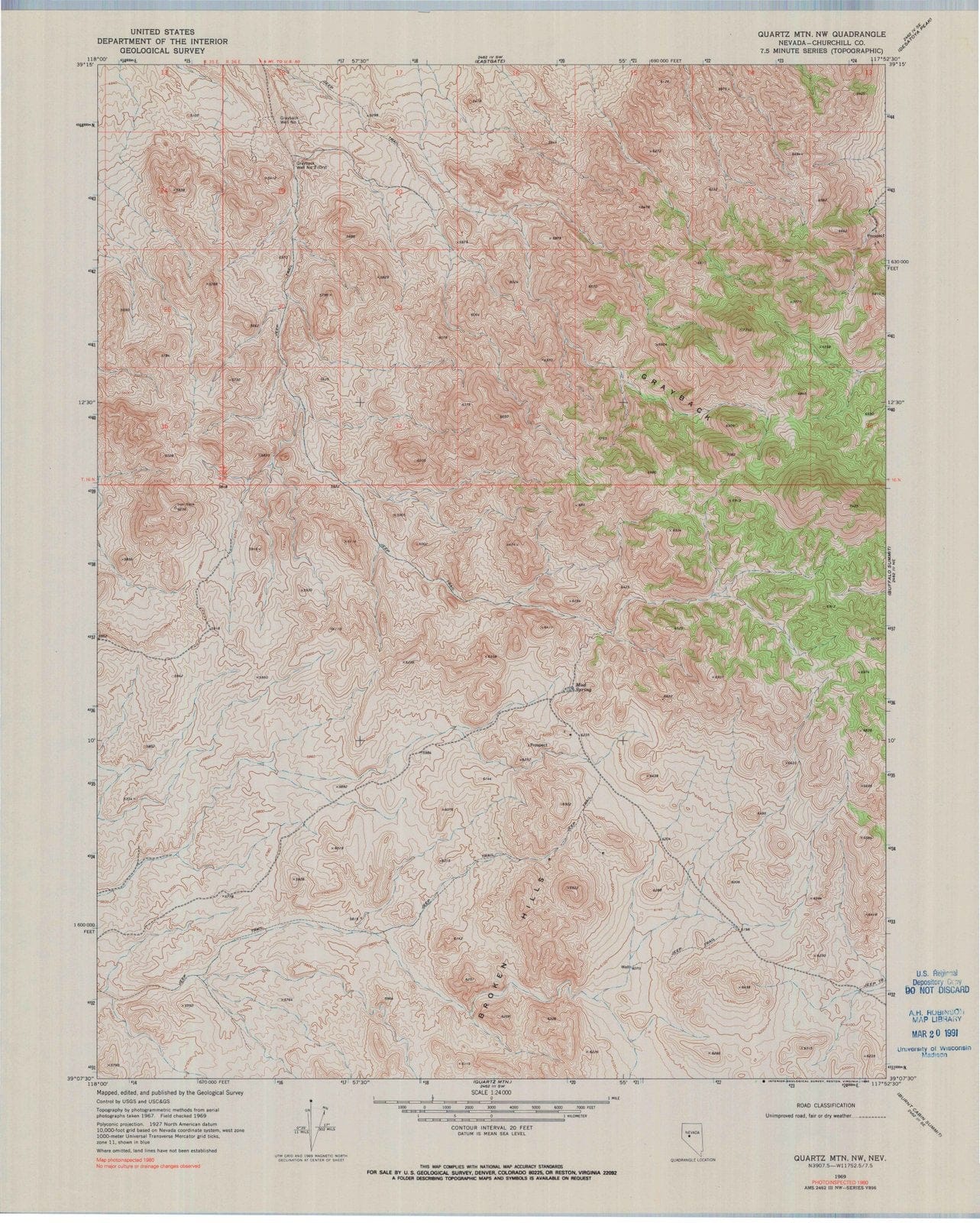 1969 Quartz MTN, NV - Nevada - USGS Topographic Map v2