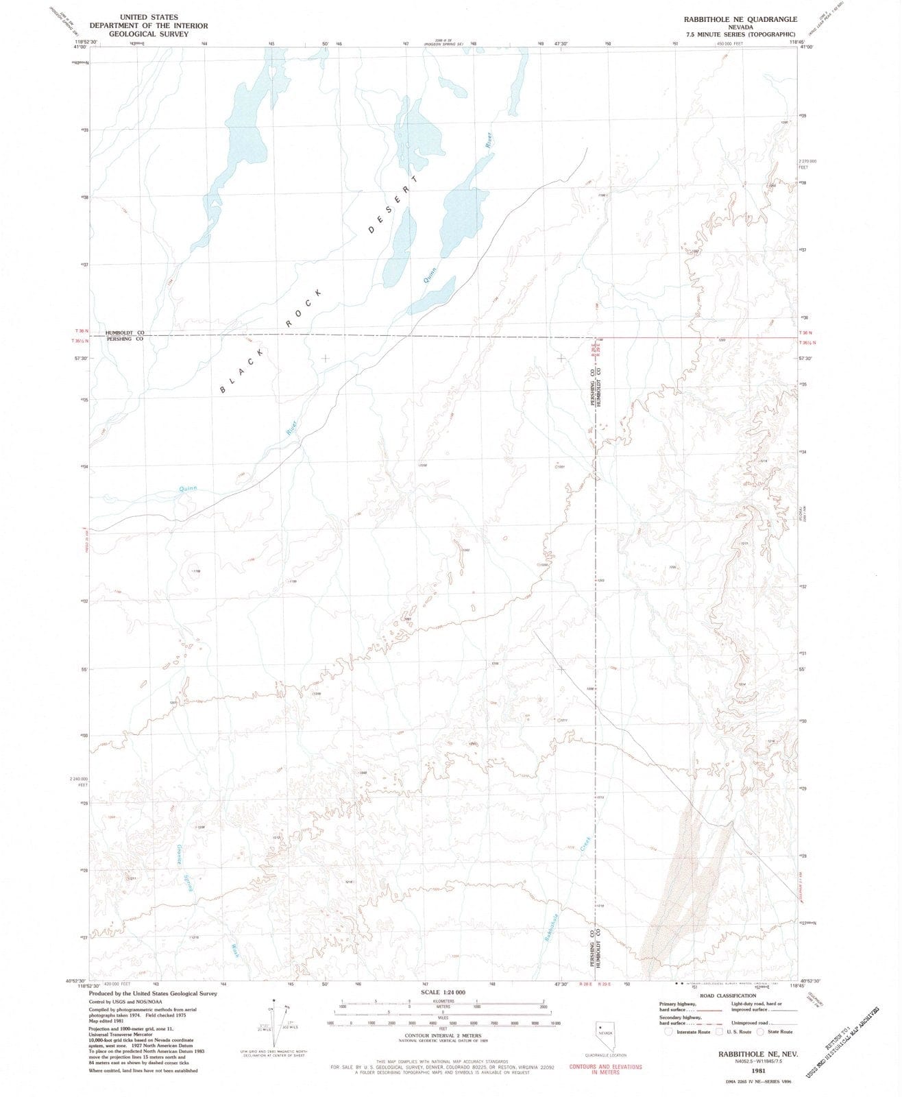1981 Rabbithole, NV - Nevada - USGS Topographic Map