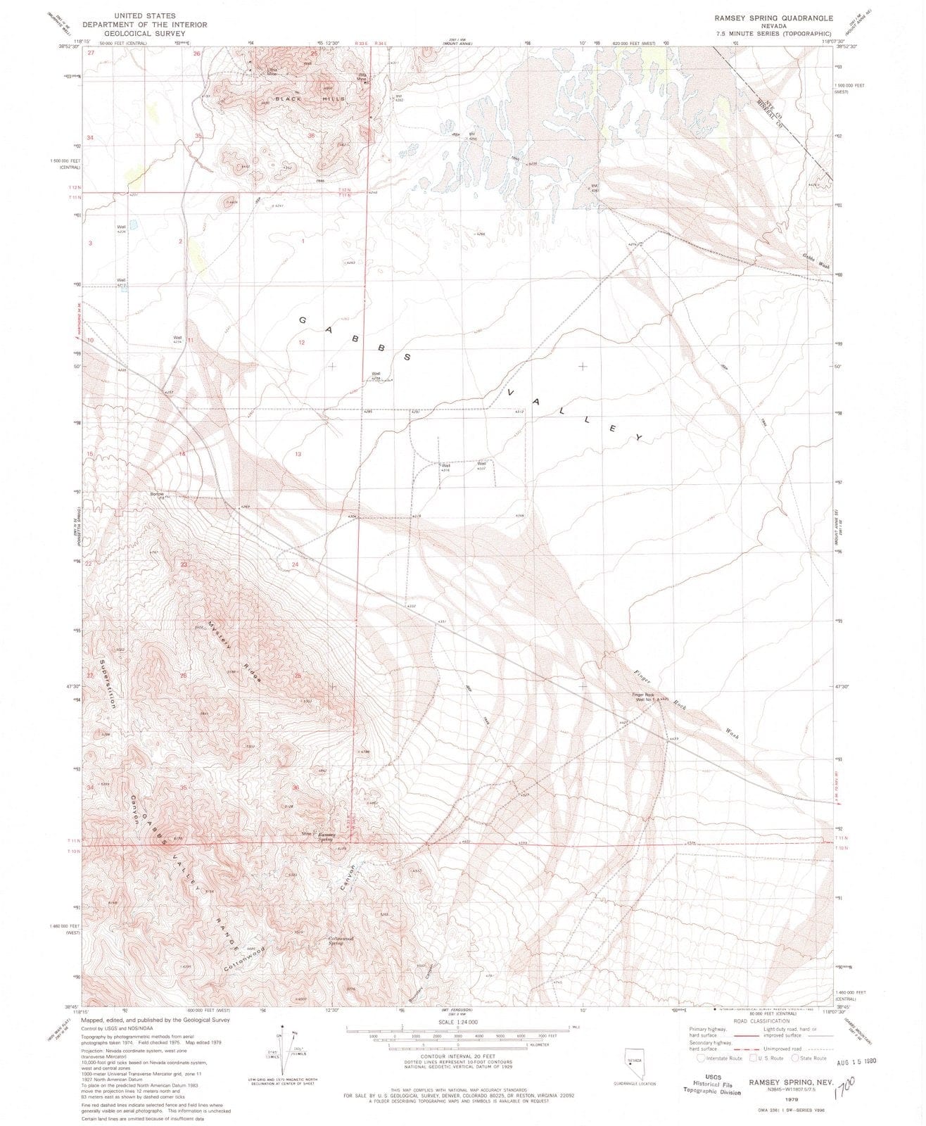 1979 Ramsey Spring, NV - Nevada - USGS Topographic Map