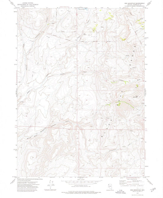 1972 Red Mountain, NV - Nevada - USGS Topographic Map