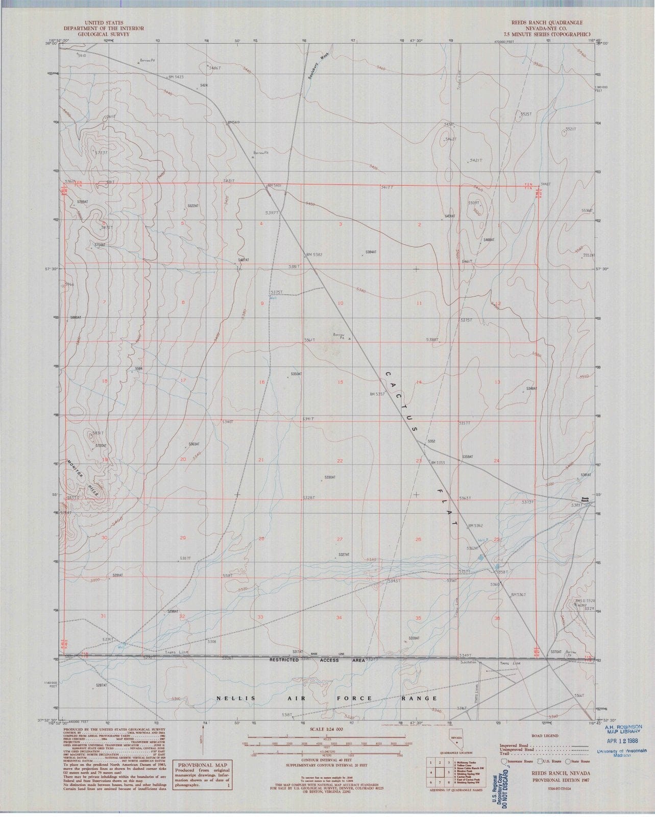 1987 Reeds Ranch, NV - Nevada - USGS Topographic Map