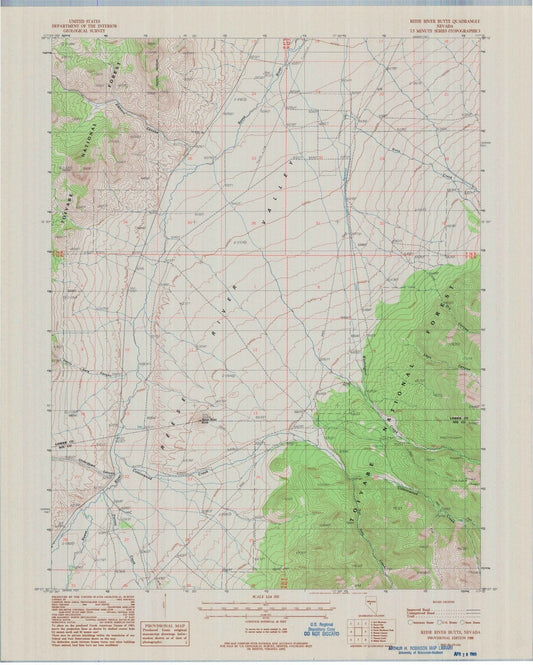 1988 Reese River Butte, NV - Nevada - USGS Topographic Map