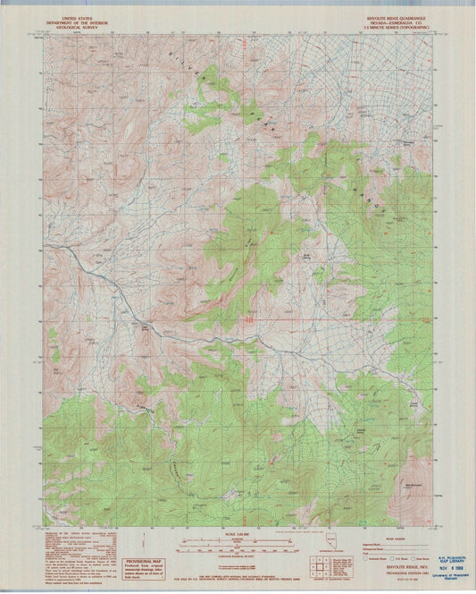 1987 Rhyolite Ridge, NV - Nevada - USGS Topographic Map v4