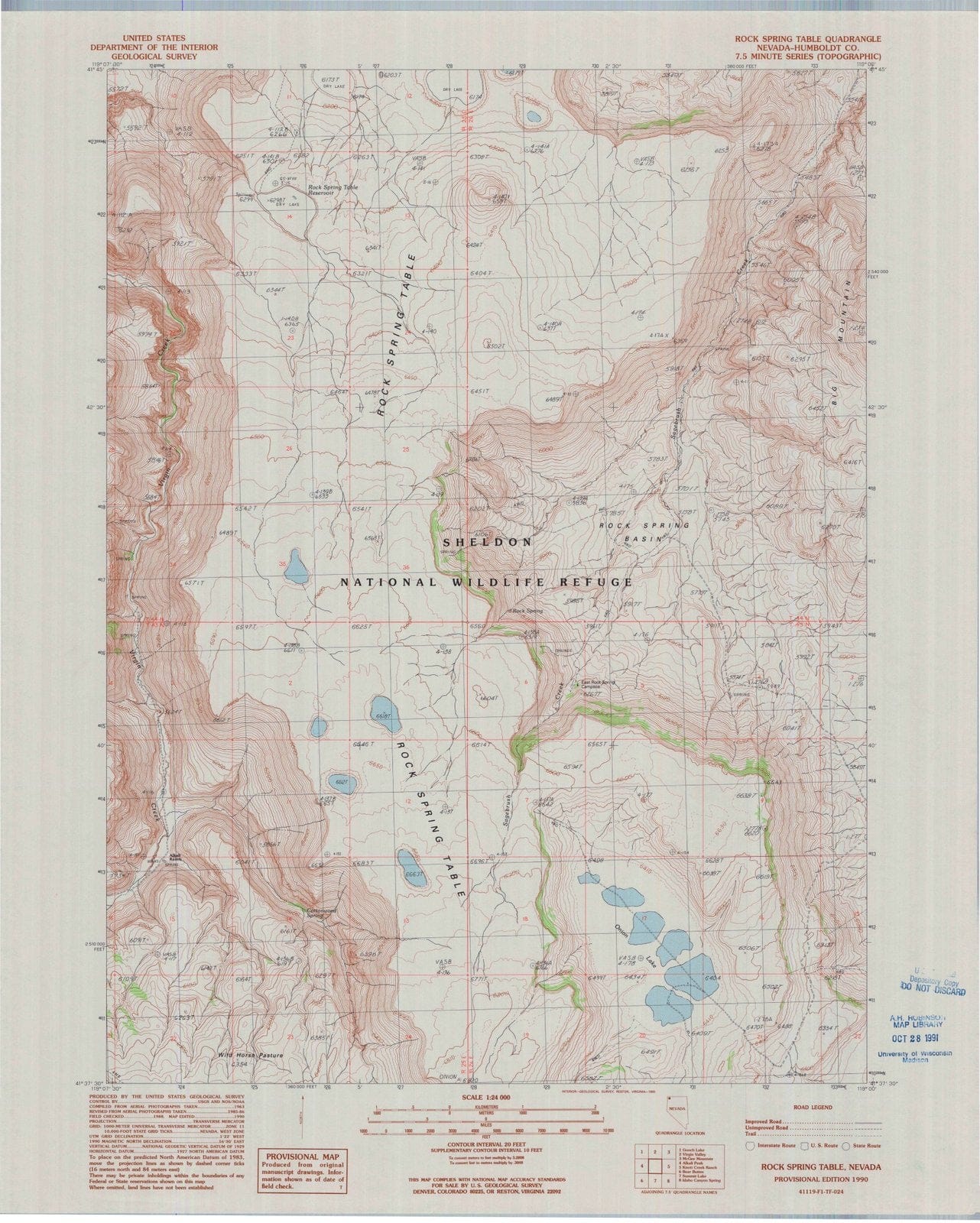 1990 Rock Spring Table, NV - Nevada - USGS Topographic Map