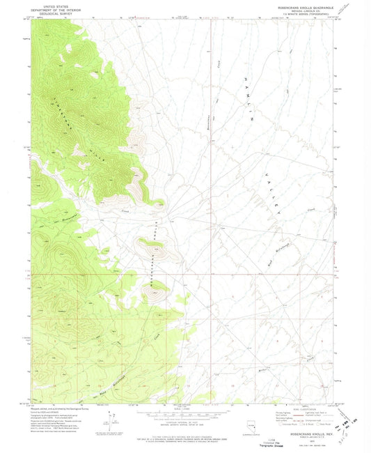 1972 Rosencrans Knolls, NV - Nevada - USGS Topographic Map