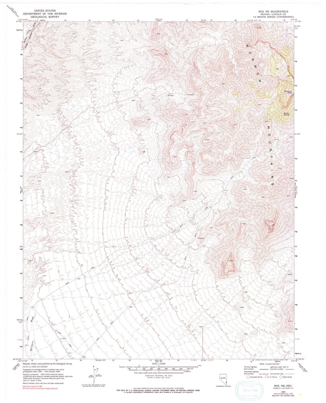 1969 Rox, NV - Nevada - USGS Topographic Map