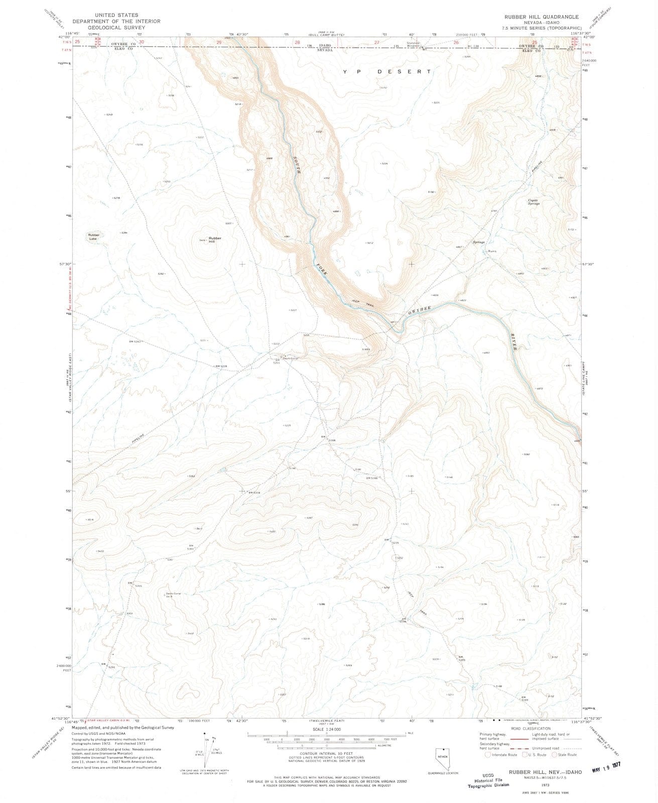 1973 Rubber Hill, NV - Nevada - USGS Topographic Map