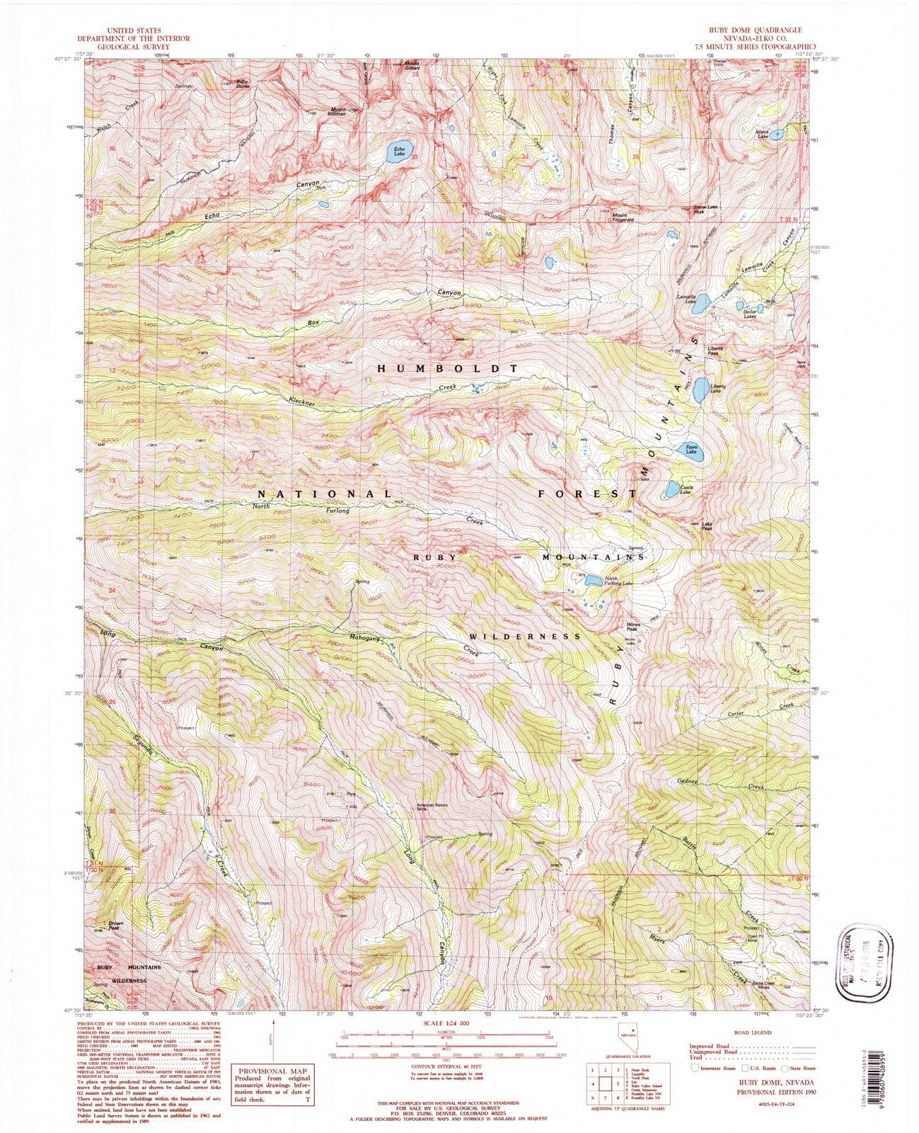 1990 Rubyome, NV - Nevada - USGS Topographic Map
