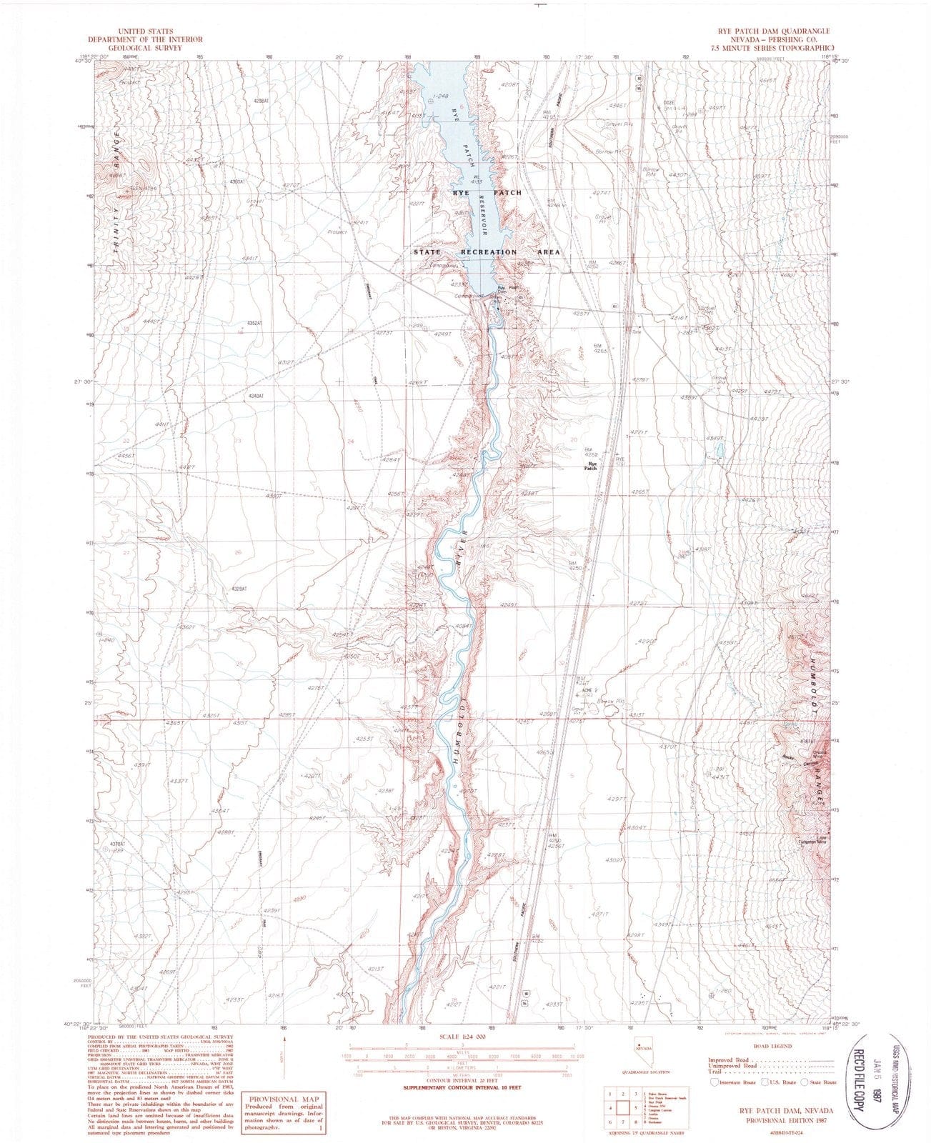 1987 Rye Patcham, NV - Nevada - USGS Topographic Map