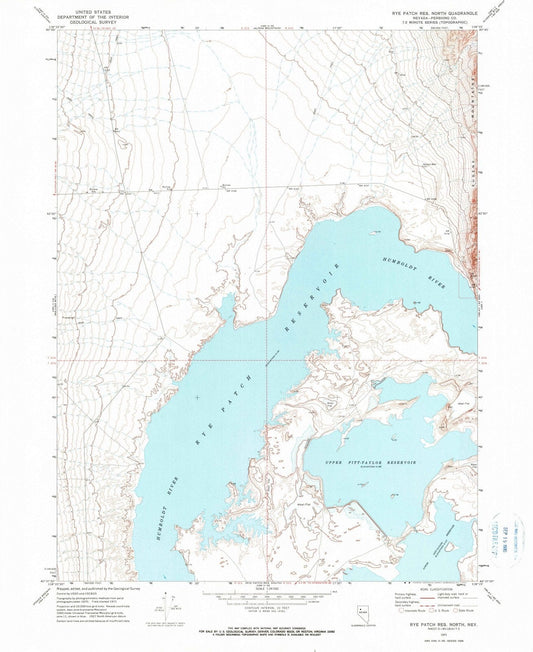 1971 Rye Patch Reservoir North, NV - Nevada - USGS Topographic Map