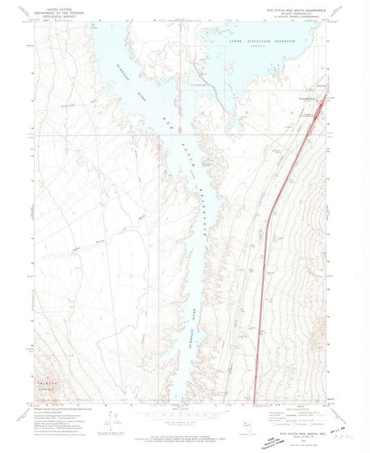 1971 Rye Patch Reservoir South, NV - Nevada - USGS Topographic Map