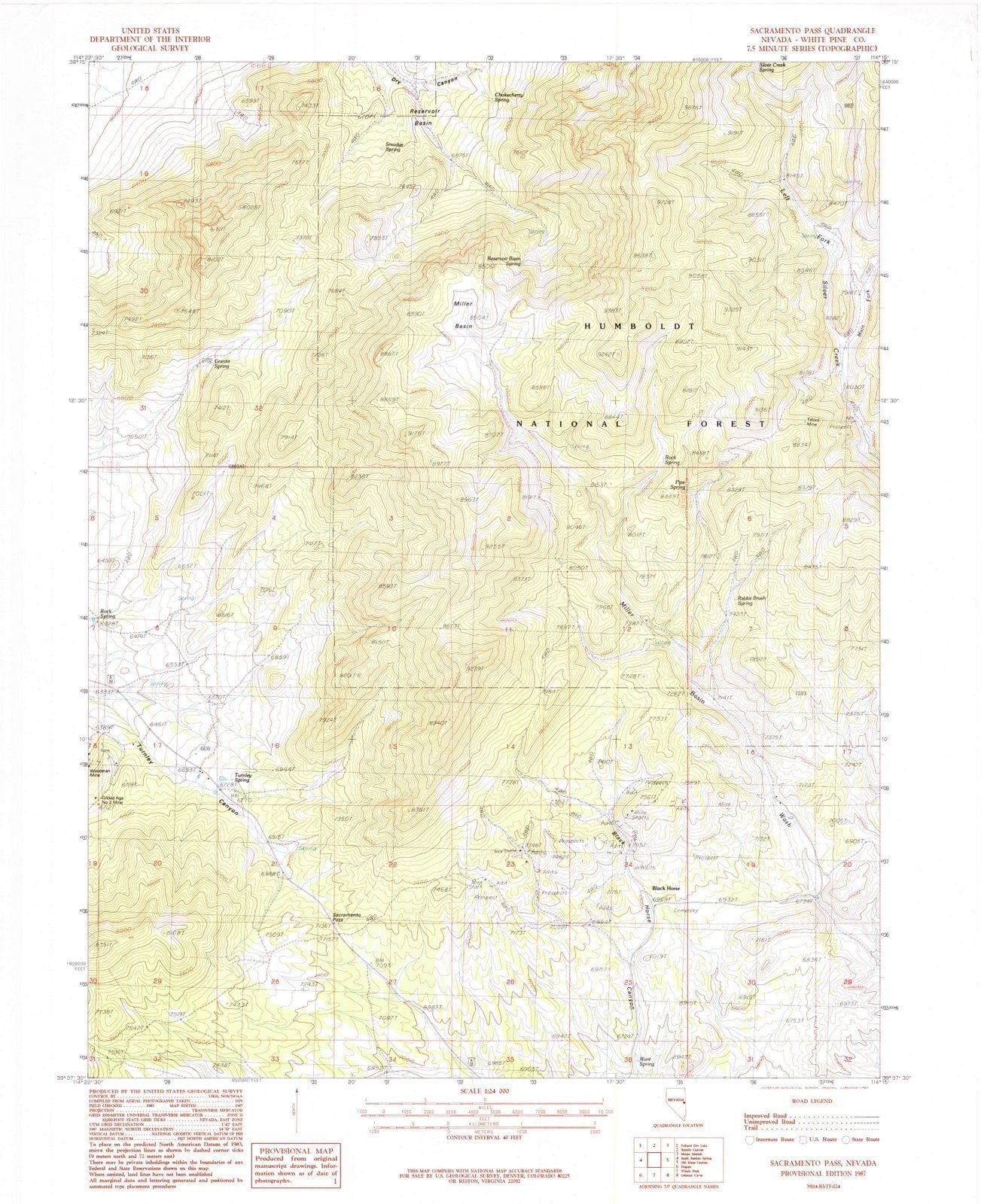 1987 Sacramento Pass, NV - Nevada - USGS Topographic Map