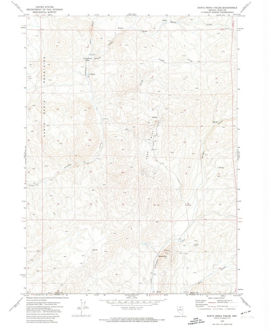 1970 Santa Renia Fields, NV - Nevada - USGS Topographic Map