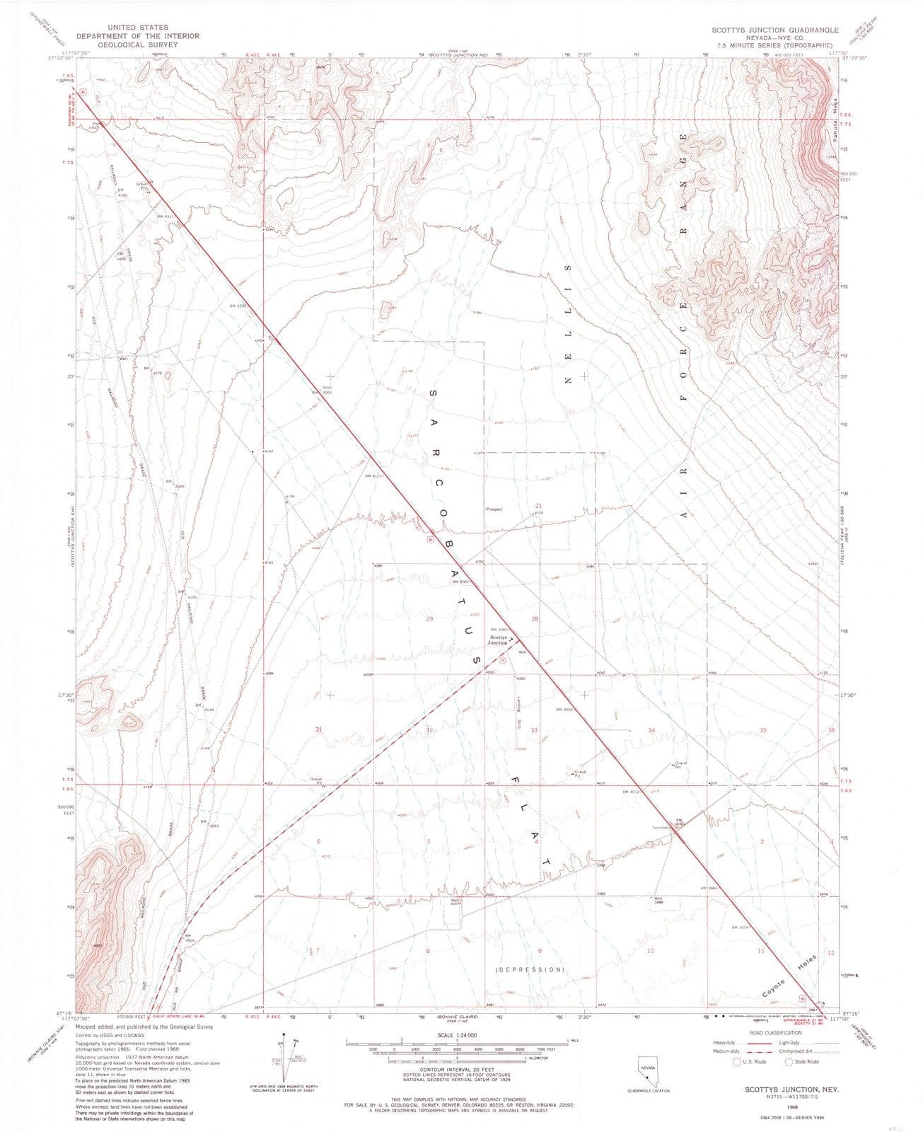 1968 Scottys Junction, NV - Nevada - USGS Topographic Map v3