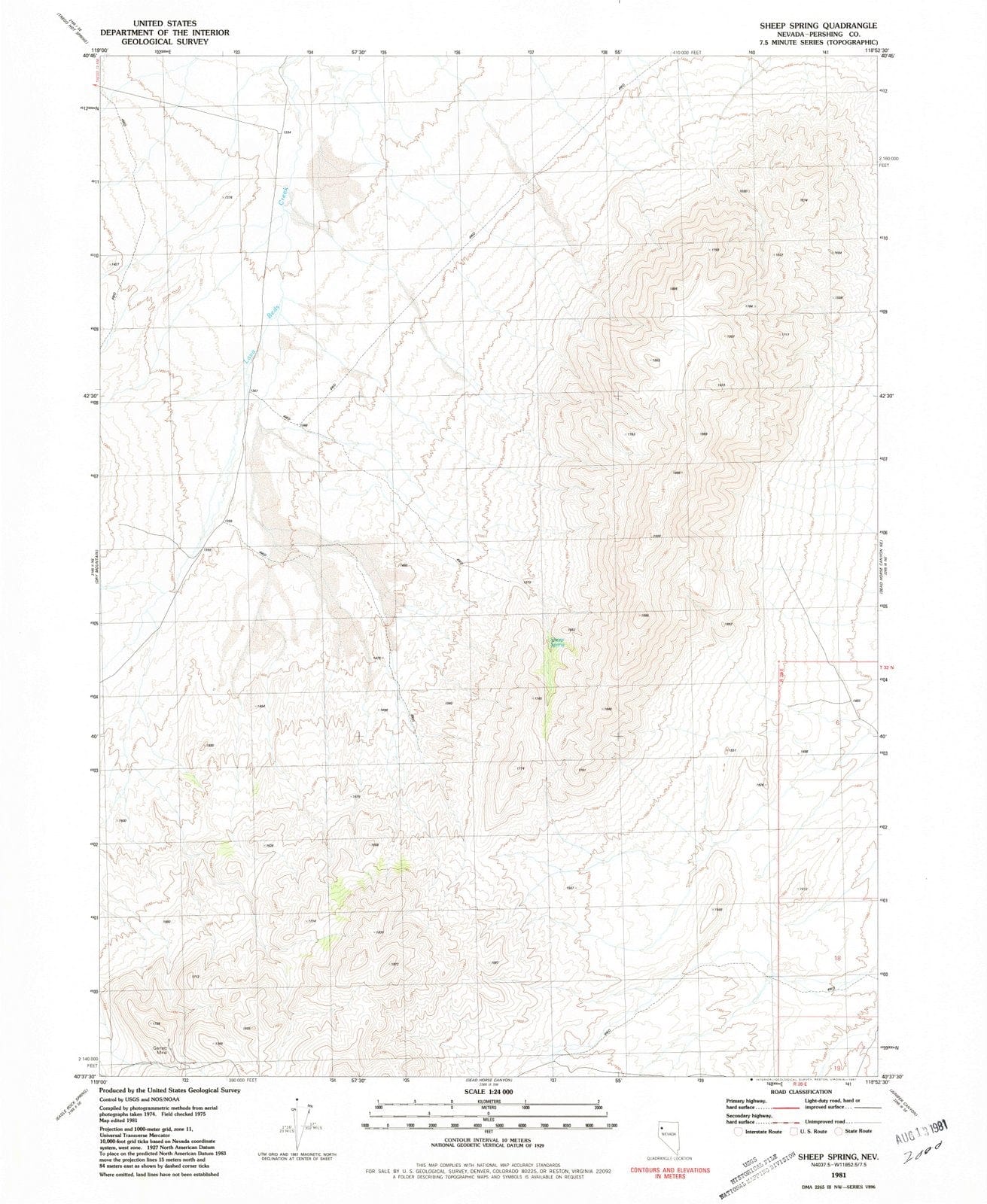 1981 Sheep Spring, NV - Nevada - USGS Topographic Map