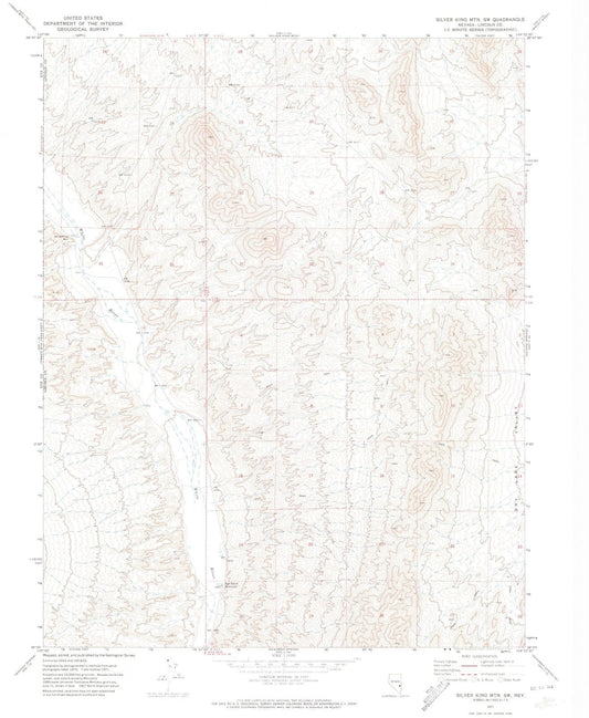 1971 Silver King MTN, NV - Nevada - USGS Topographic Map