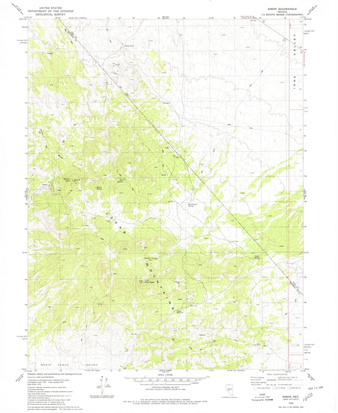1979 Simon, NV - Nevada - USGS Topographic Map