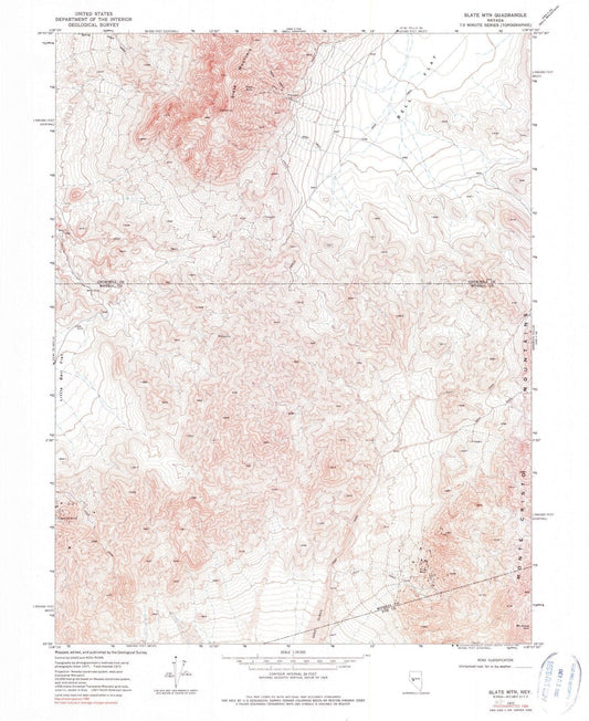 1972 Slate MTN, NV - Nevada - USGS Topographic Map