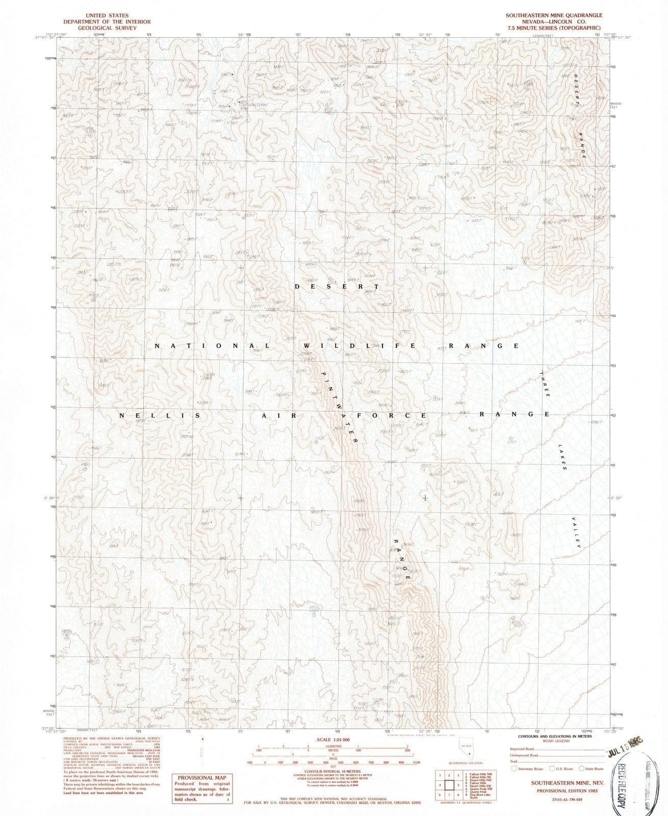 1983 Southeastern Mine, NV - Nevada - USGS Topographic Map