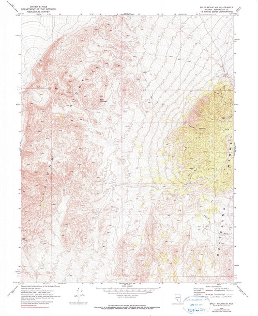 1970 Split Mountain, NV - Nevada - USGS Topographic Map