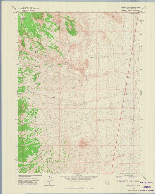 1972 Spring Gulch, NV - Nevada - USGS Topographic Map