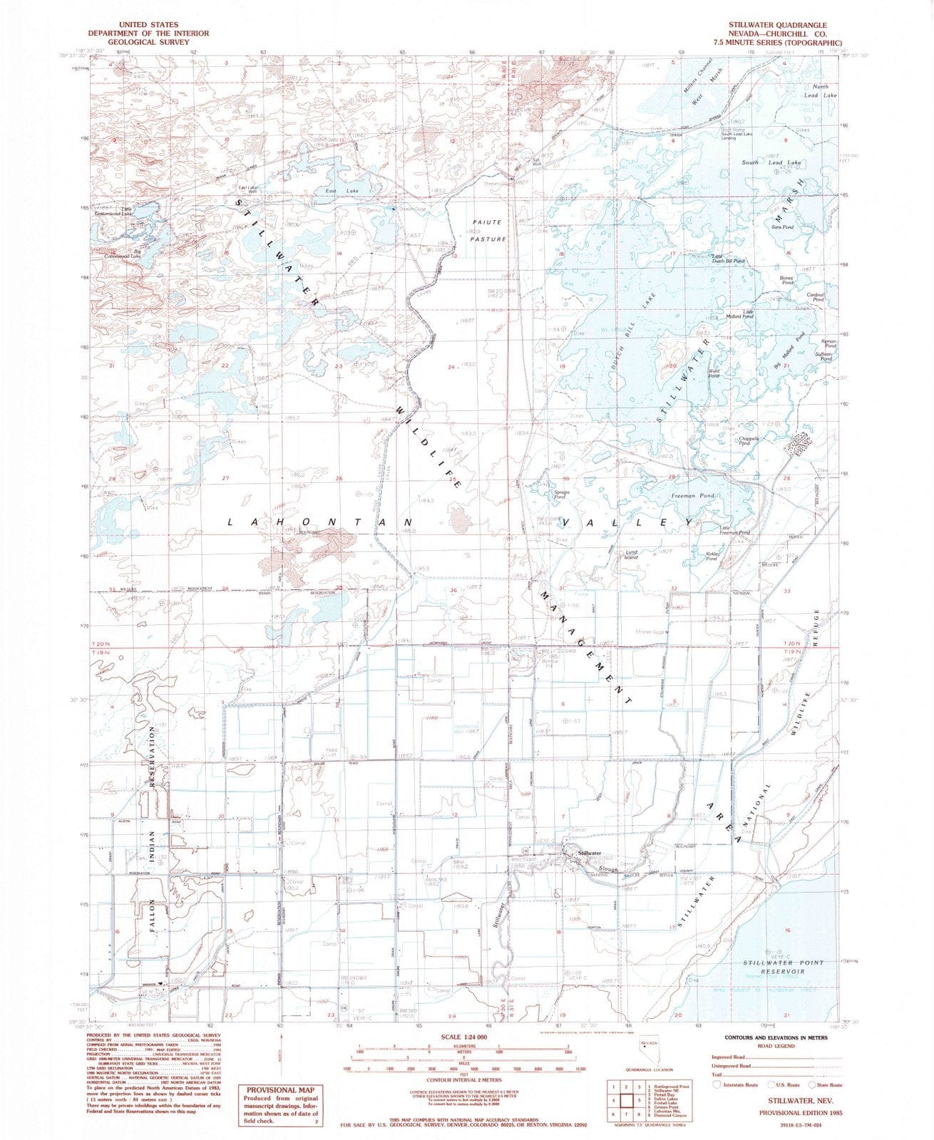 1985 Stillwater, NV - Nevada - USGS Topographic Map v2