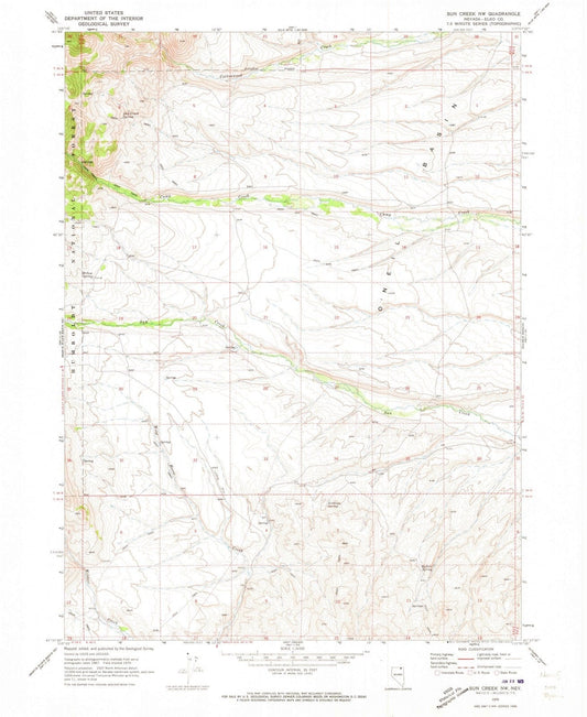 1970 Sun Creek, NV - Nevada - USGS Topographic Map