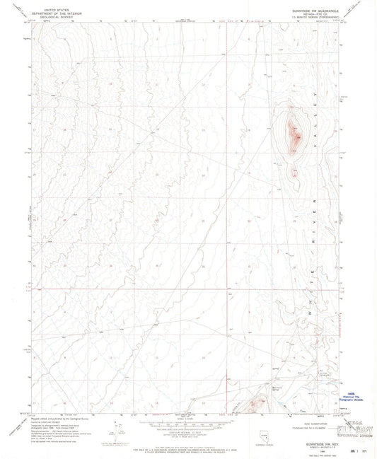 1969 Sunnyside, NV - Nevada - USGS Topographic Map