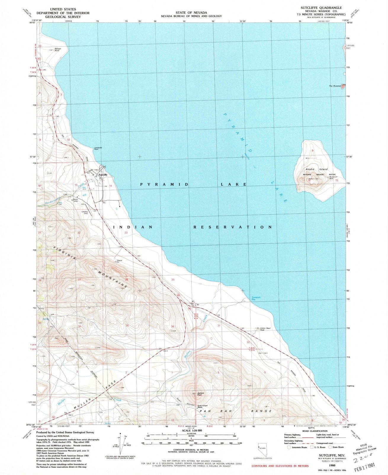1980 Sutcliffe, NV - Nevada - USGS Topographic Map