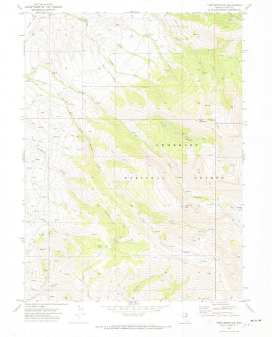 1969 Tent Mountain, NV - Nevada - USGS Topographic Map