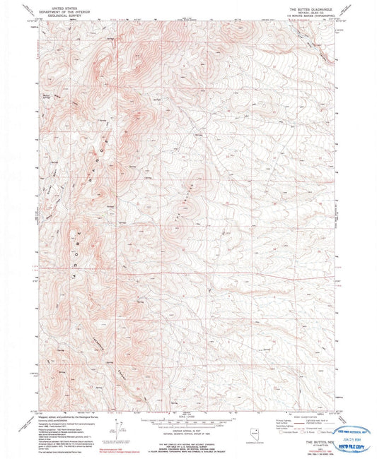 1971 The Buttes, NV - Nevada - USGS Topographic Map