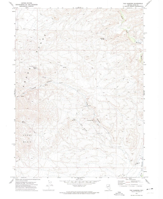 1972 The Narrows, NV - Nevada - USGS Topographic Map